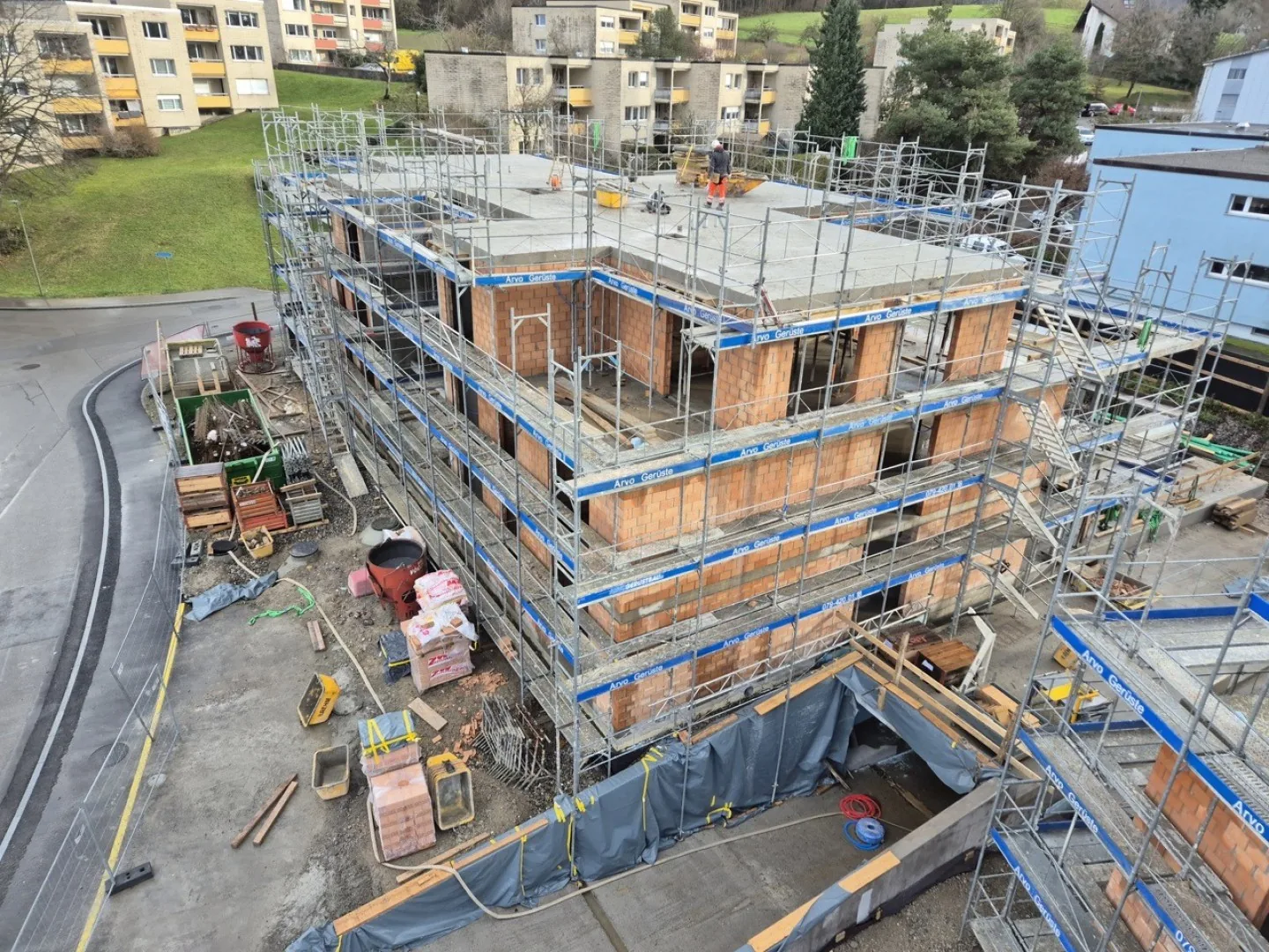 Construction in progress for the new condominium development Felsengrund