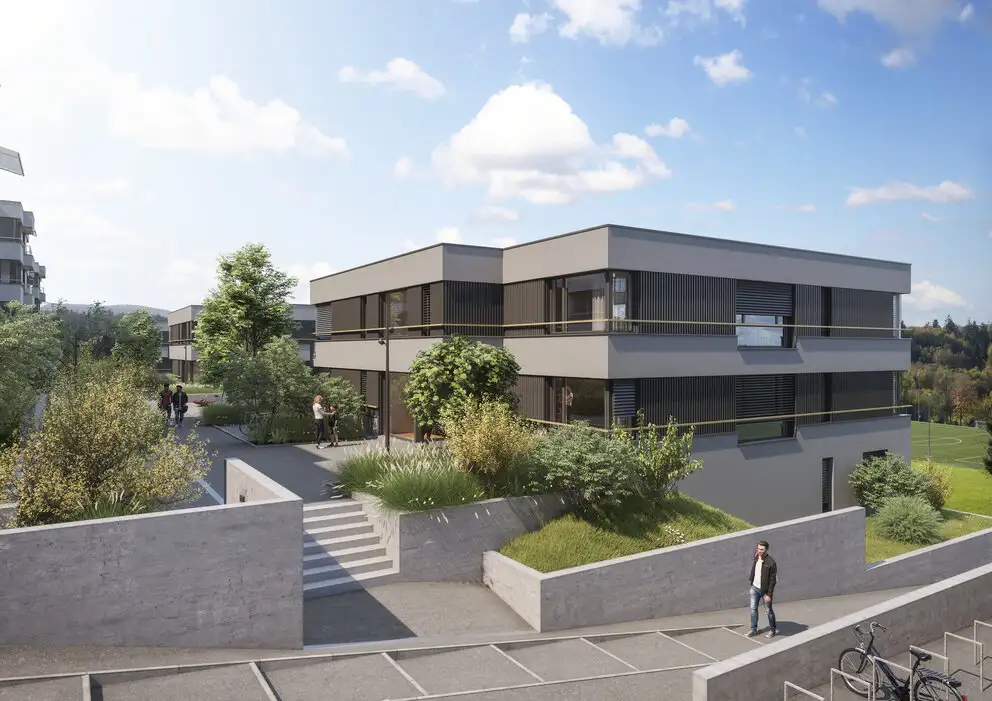 Ventilated façade example in the new „Leandro“ development in Uitikon, Zurich.